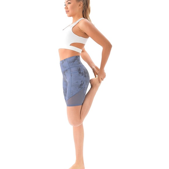 NWT marble slate blue pocket bike shorts - Picture 6 of 7